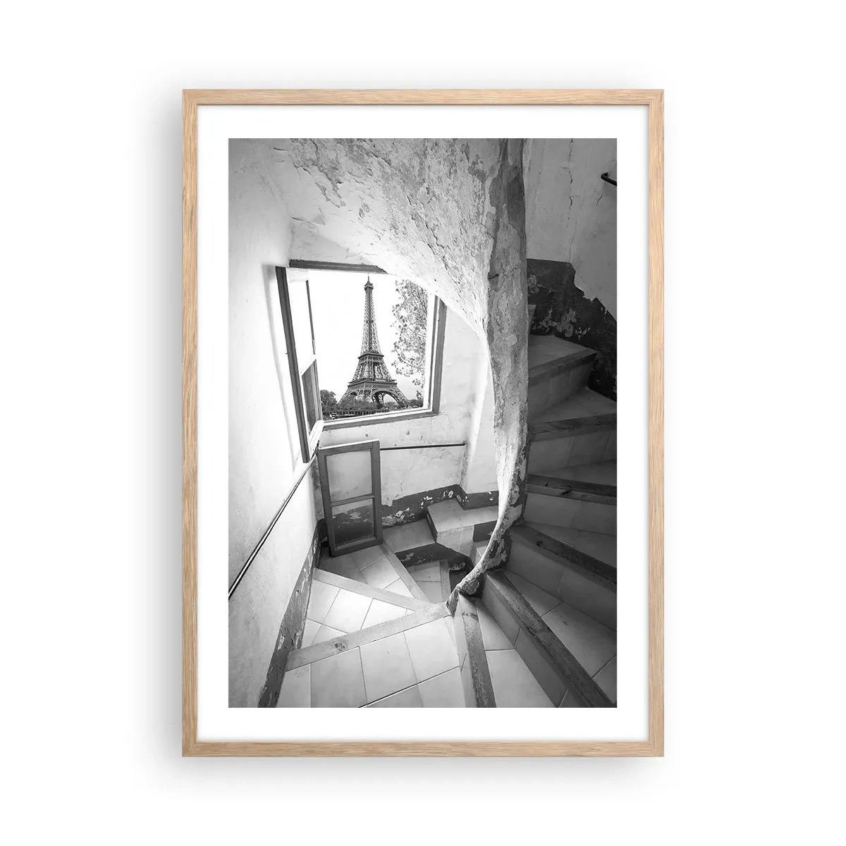 Plakat i ramme af lyst egetræ - Sikke en udsigt! - 50x70 cm