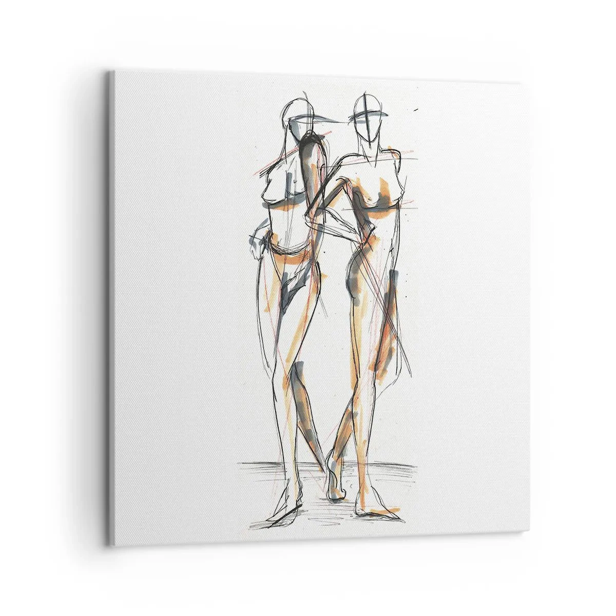 Lærredstryk - Billede på lærred - En undersøgelse af charme - 50x50 cm