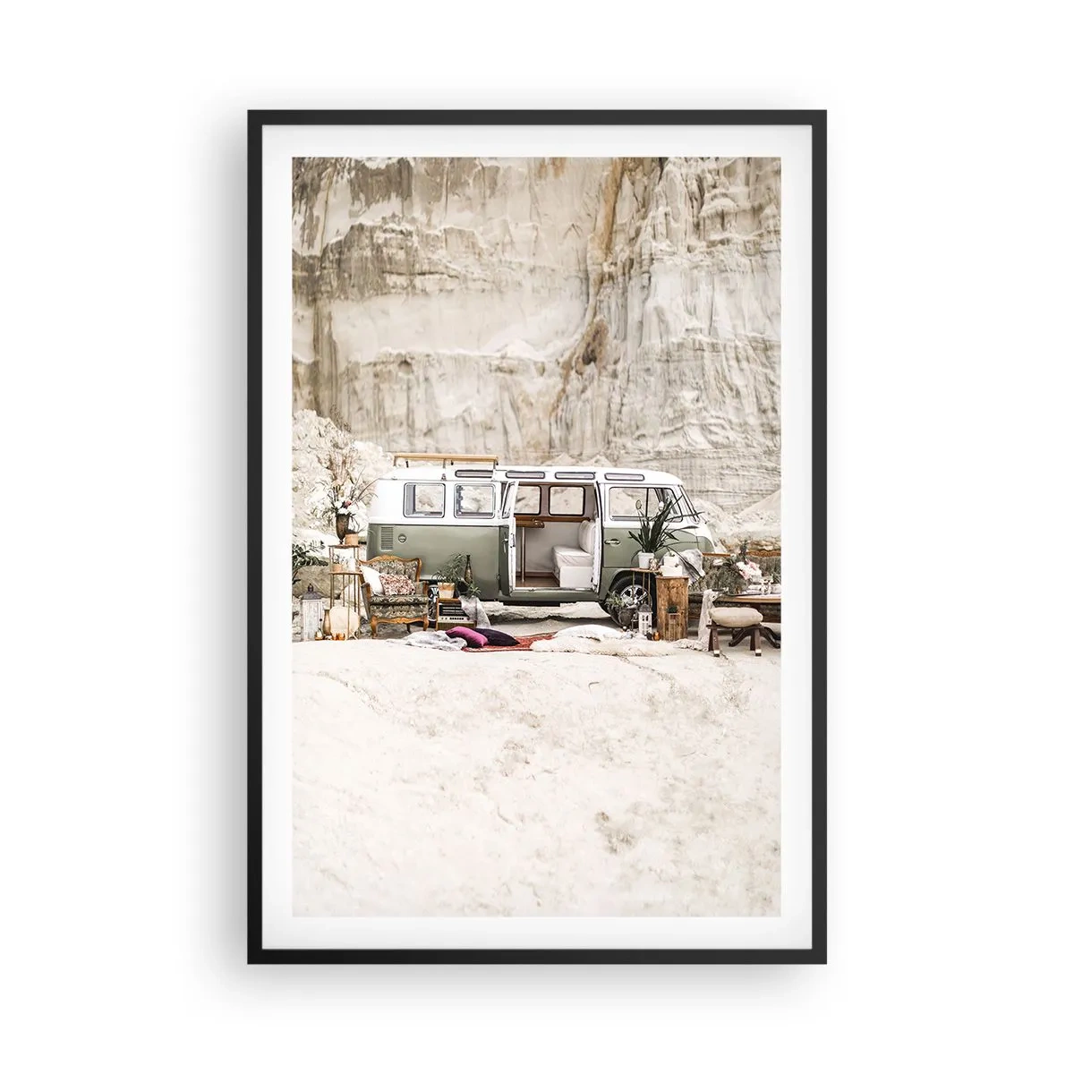 Plakat i sort ramme - Tid til at starte rejsen - 61x91 cm
