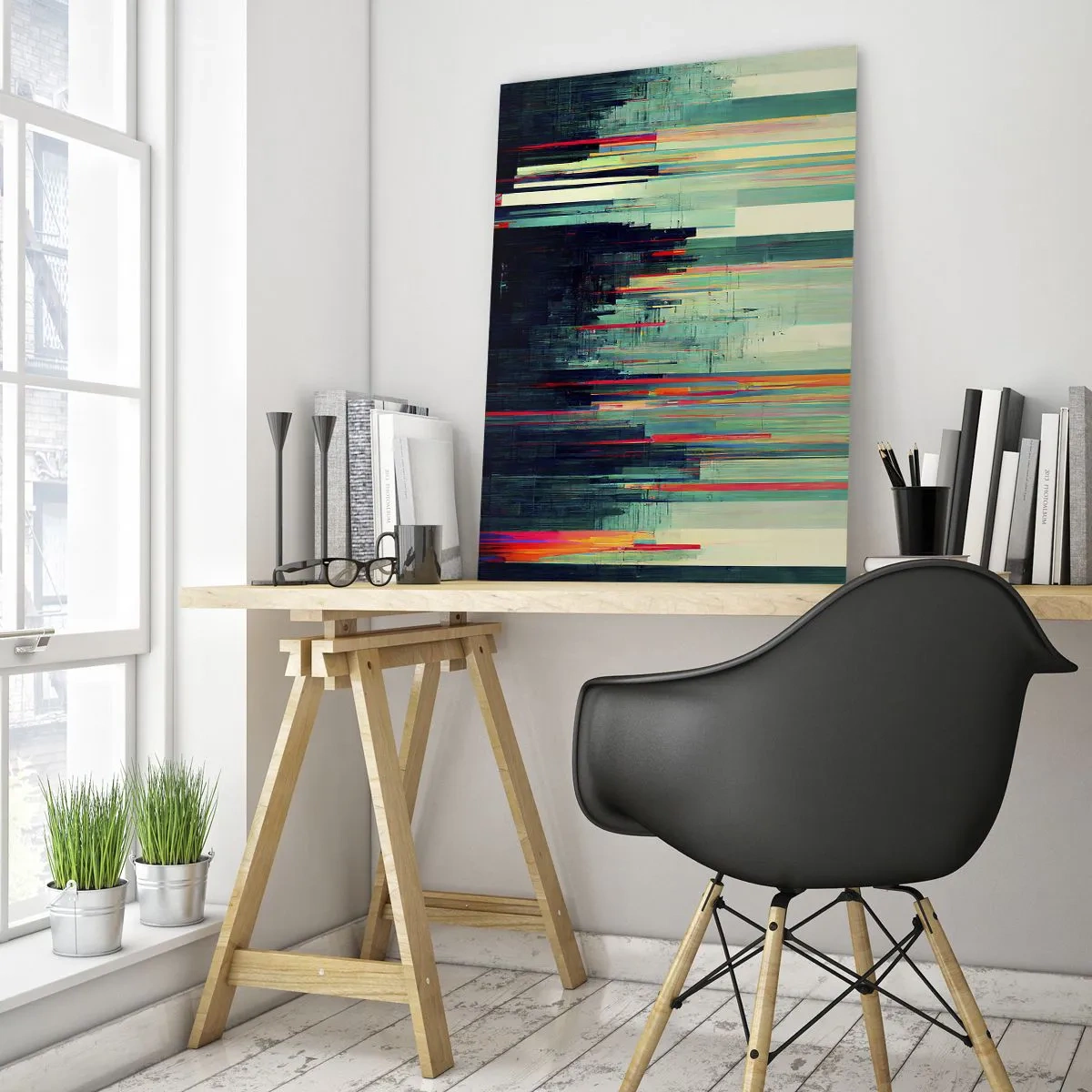 Billede på glas - Futuristisk by - 70x100 cm