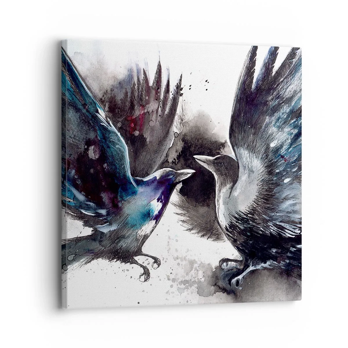 Lærredstryk - Billede på lærred - En ravn til en ravn... - 30x30 cm