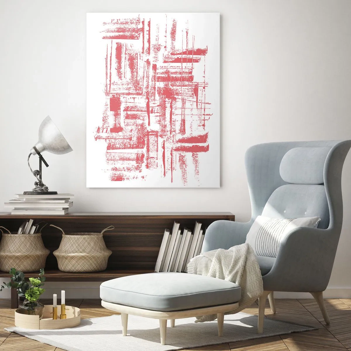 Billede på glas - Rød by - 50x70 cm