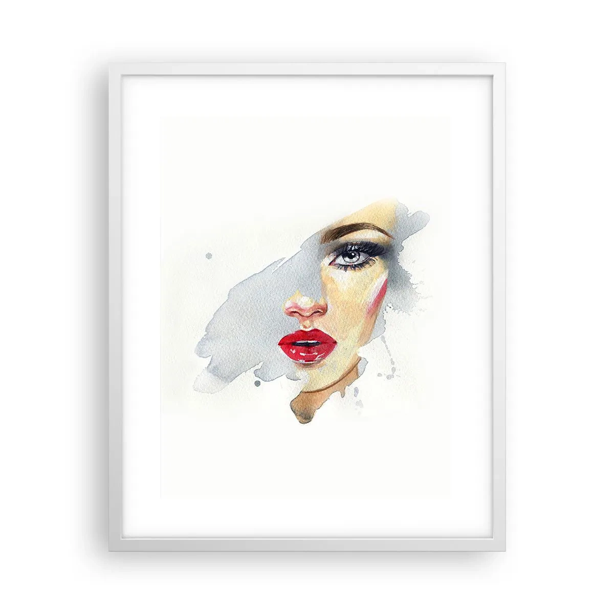 Plakat i hvid ramme - Refleksion i en vanddråbe - 40x50 cm