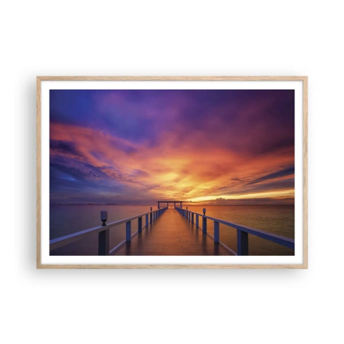 Plakat i ramme af lyst egetræ - Uden ende - 100x70 cm