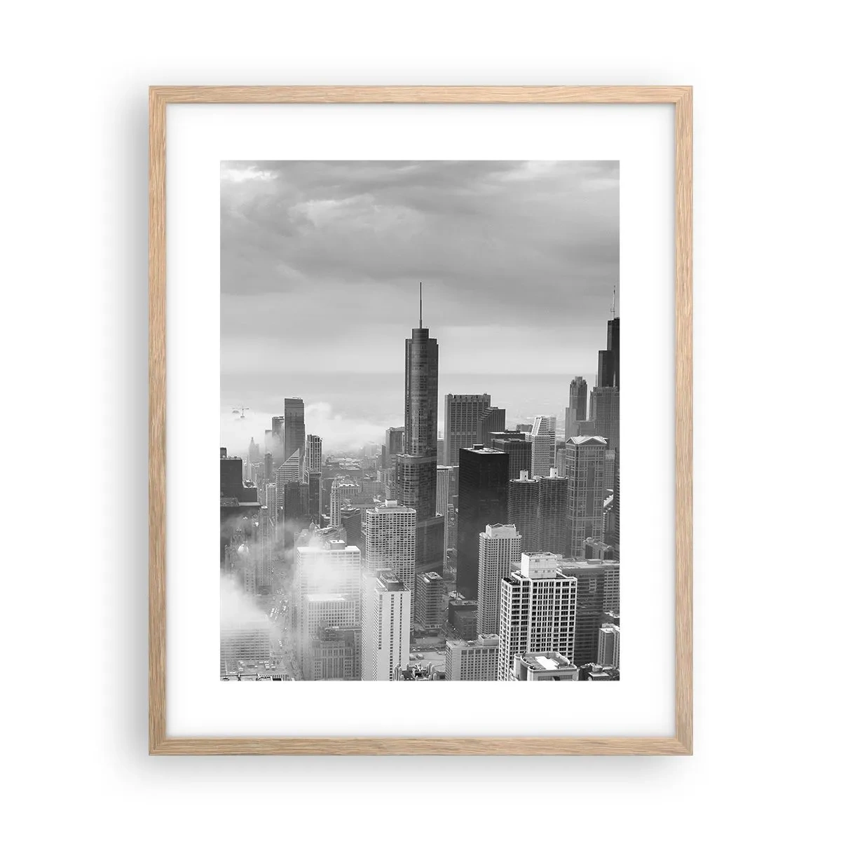 Plakat i ramme af lyst egetræ - Amerikansk landskab - 40x50 cm
