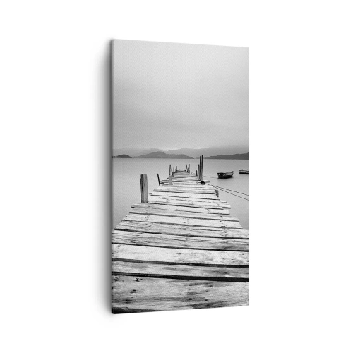 Lærredstryk - Billede på lærred - Ud over bjergene, hinsides havene - 45x80 cm