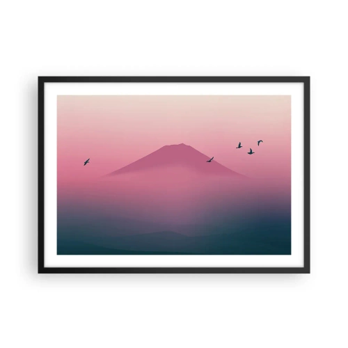Plakat i sort ramme - Vandrer over skyerne - 70x50 cm