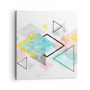 Lærredstryk - Billede på lærred - Geometrisk leg - 70x70 cm