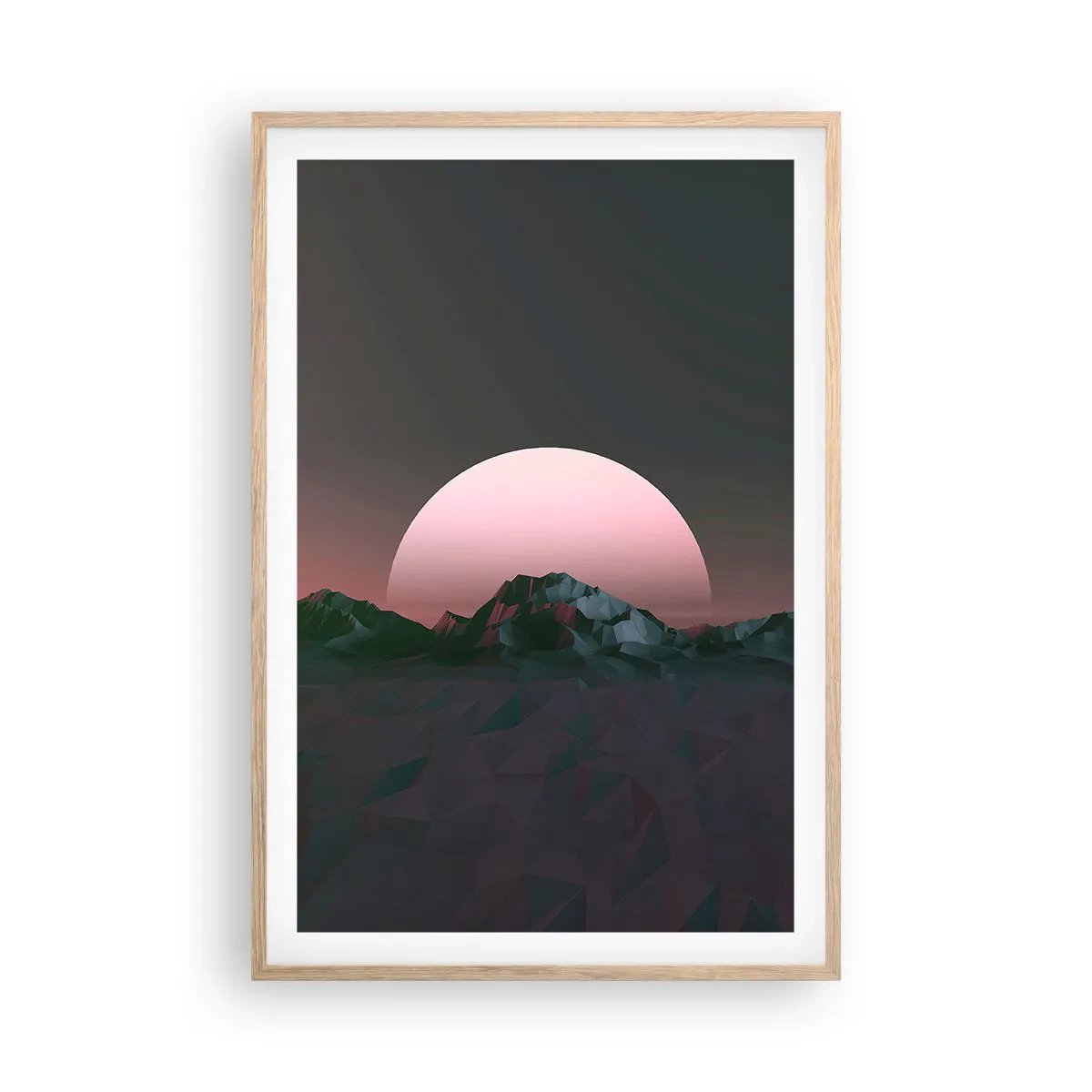 Plakat i ramme af lyst egetræ - I en nabogalakse - 61x91 cm