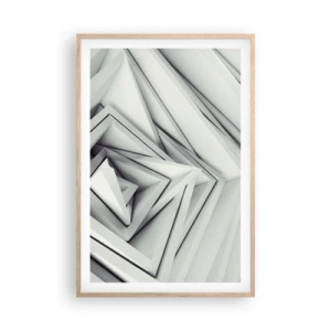 Plakat i ramme af lyst egetræ - Skarpe vinkler knopper - 61x91 cm