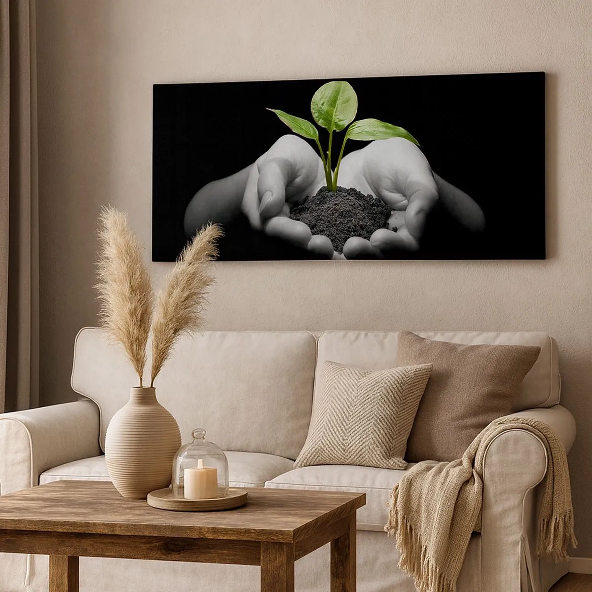 Lærredstryk - Billede på lærred - Jeg elsker naturen, jeg beskytter den - 100x40 cm