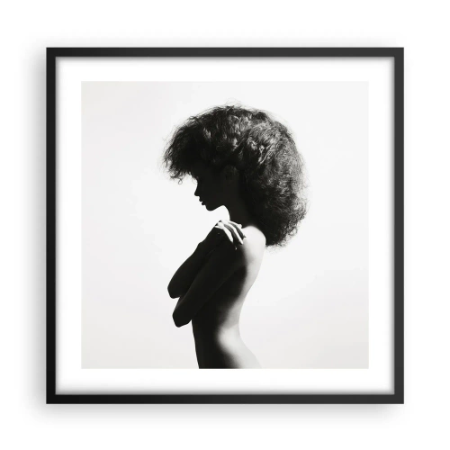Plakat i sort ramme - Som en blomst på en slank stilk - 50x50 cm