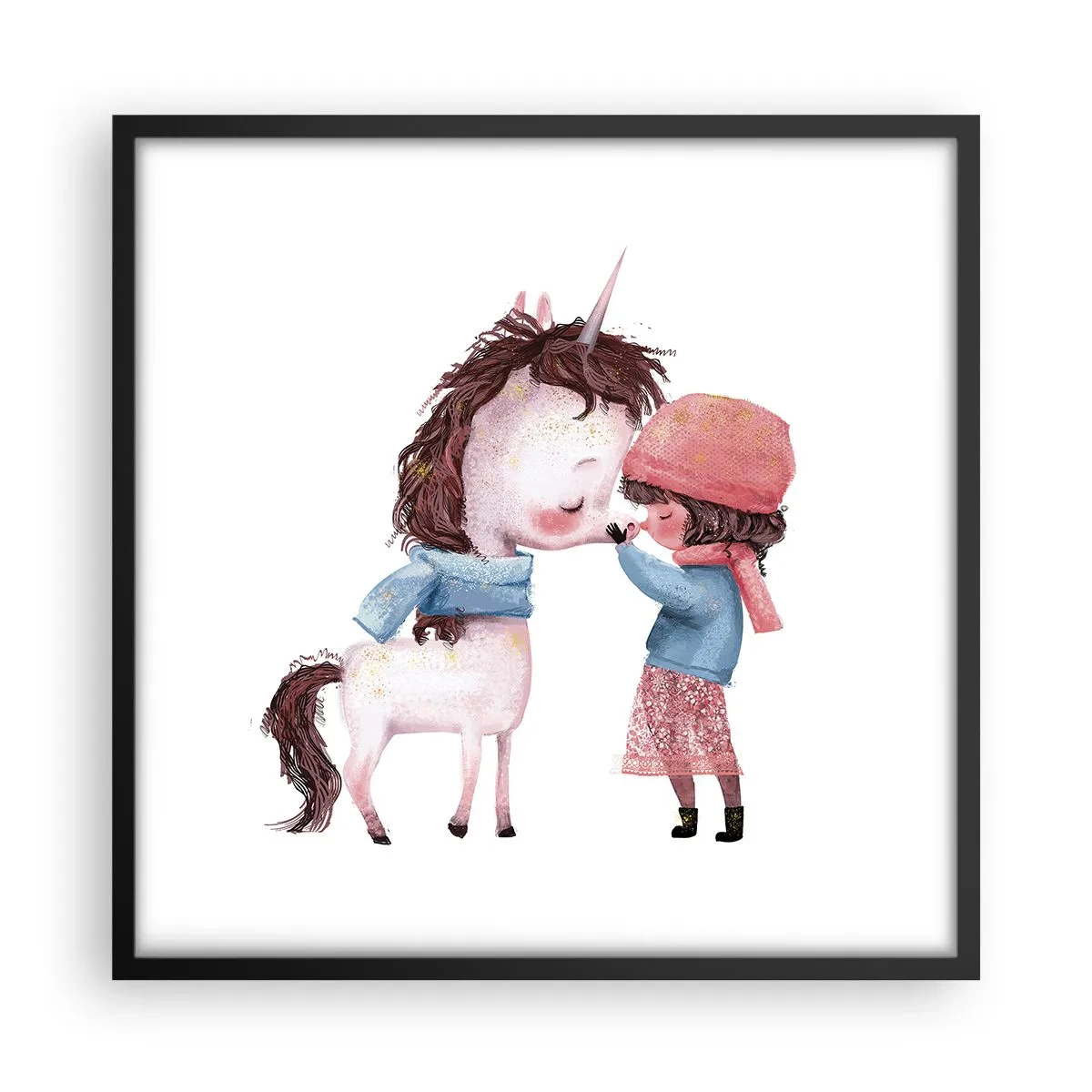 Plakat i sort ramme - En vinterhistorie - 50x50 cm