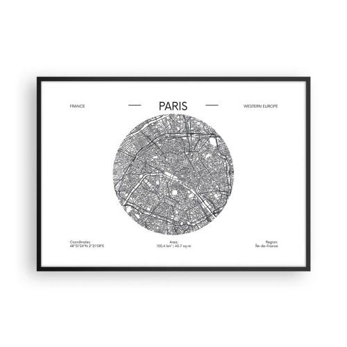 Plakat i sort ramme - Paris' anatomi - 100x70 cm