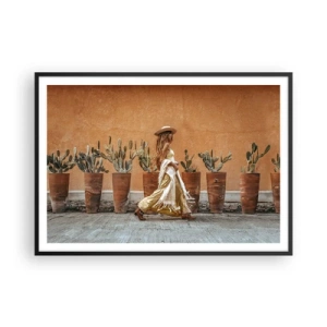 Plakat i sort ramme - I en hippieagtig stil - 100x70 cm