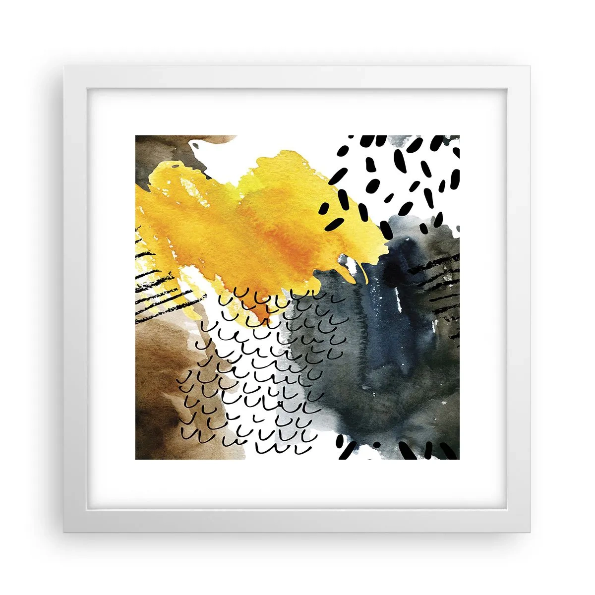 Plakat i hvid ramme - Et møde mellem elementerne - 30x30 cm