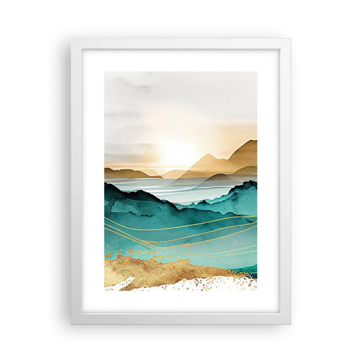 Plakat i hvid ramme - På grænsen til abstraktion - landskab - 30x40 cm