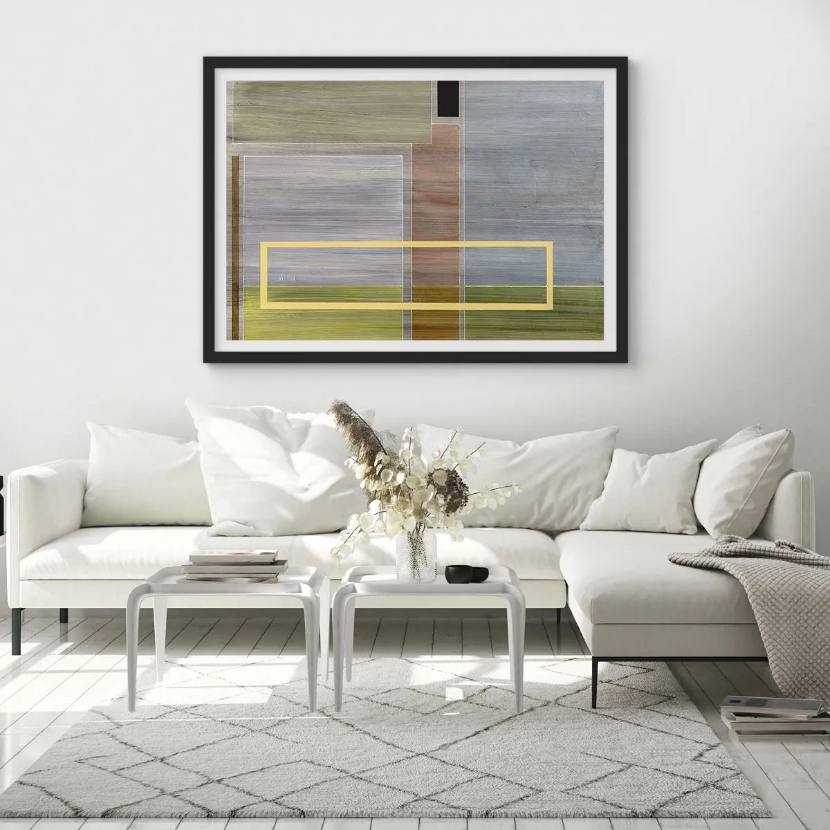 Plakat i sort ramme - Lige og rolig - 70x50 cm