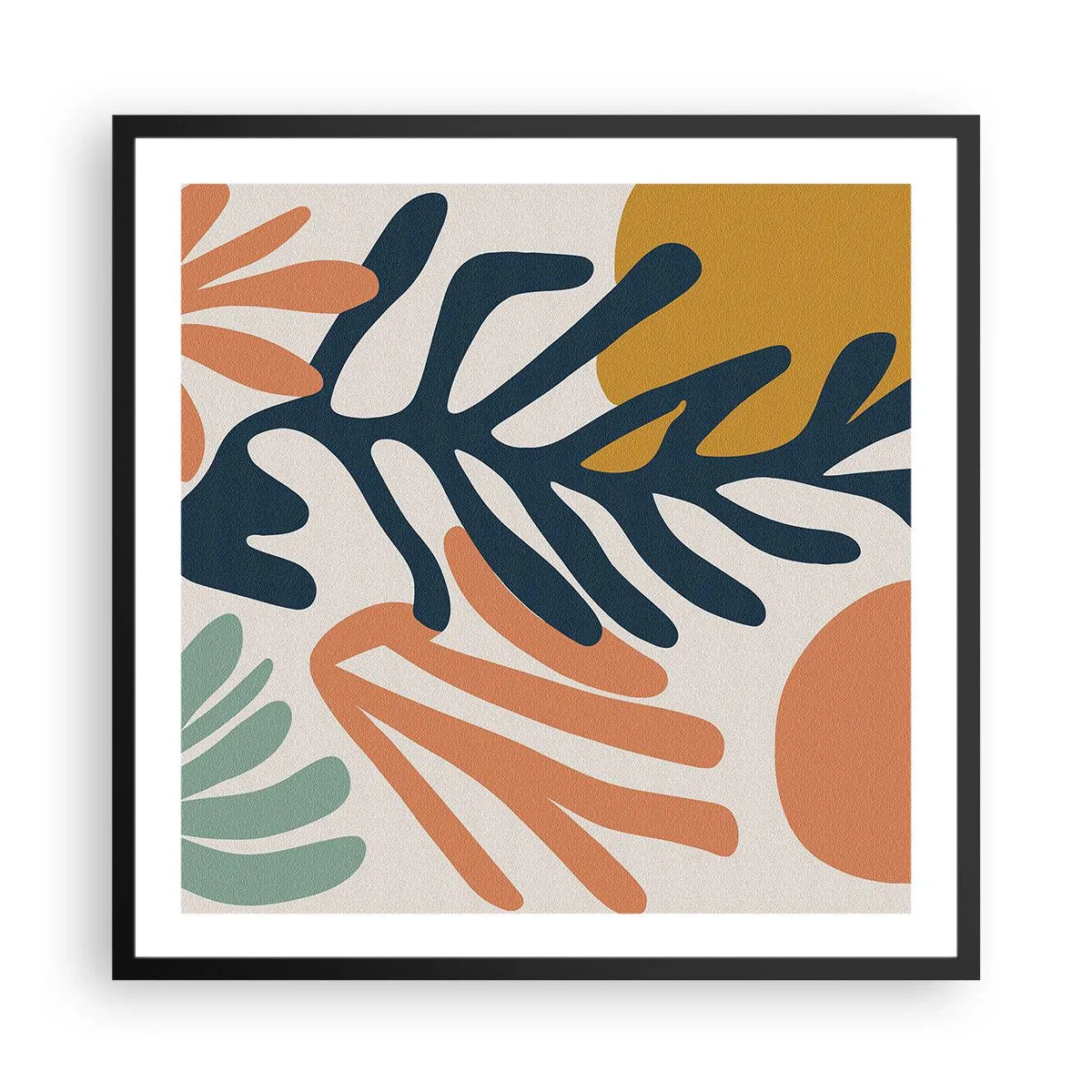 Plakat i sort ramme - Koralhav - 60x60 cm