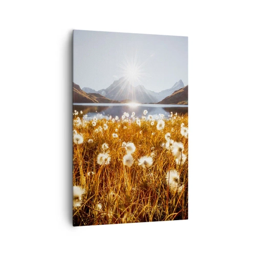 Lærredstryk - Billede på lærred - Hårdhed af sten, blødhed af græs - 80x120 cm