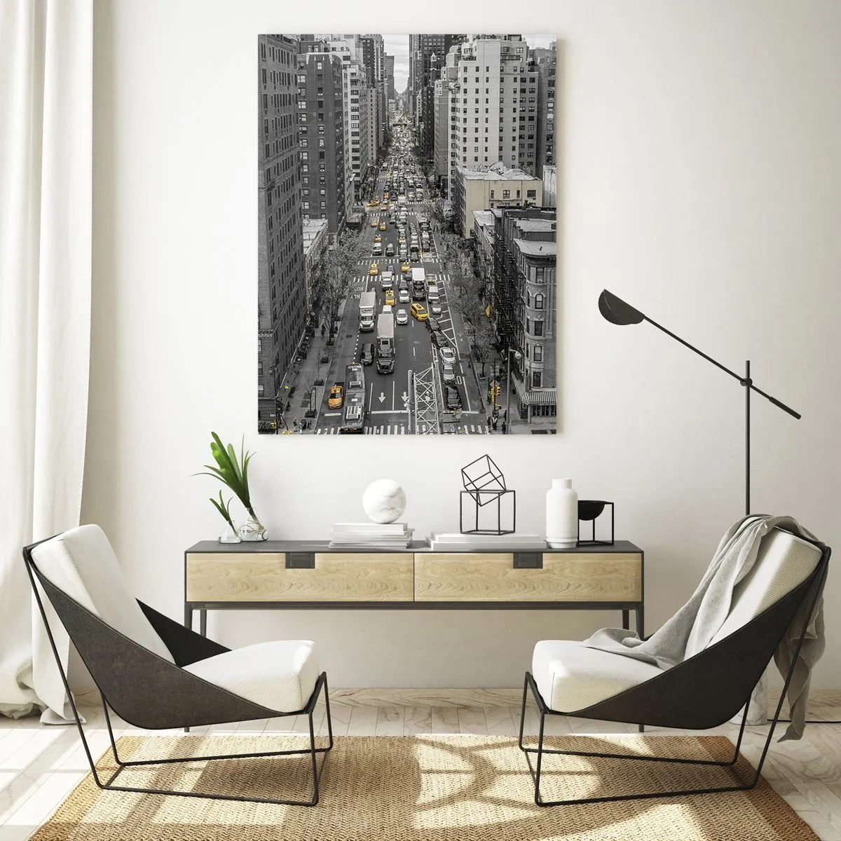 Billede på glas - Livet i New York - 80x120 cm