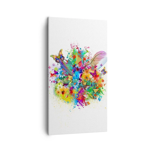 Lærredstryk - Billede på lærred - En buket af glæde - 45x80 cm