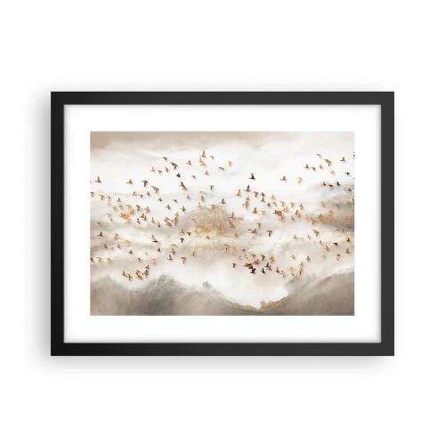 Plakat i sort ramme - Det er på tide... - 40x30 cm