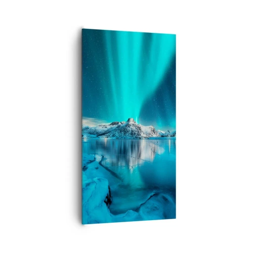 Lærredstryk - Billede på lærred - Nat med lys - 65x120 cm