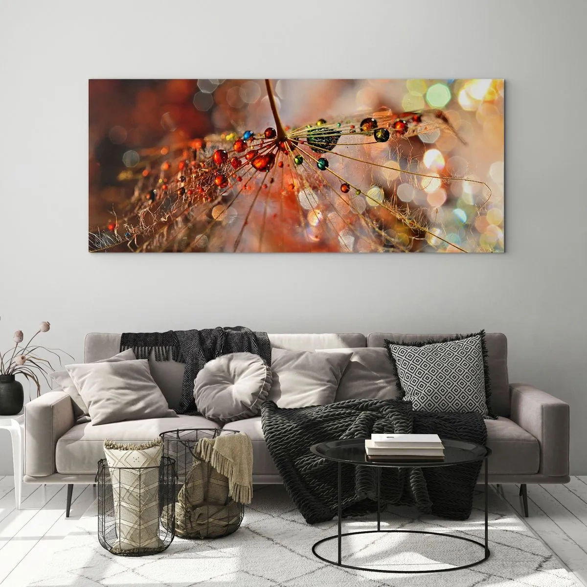 Billede på glas - Trådet på et edderkoppespind - 100x40 cm