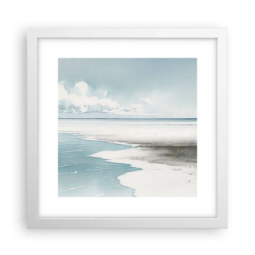 Plakat i hvid ramme - Blidt tidevand - 30x30 cm