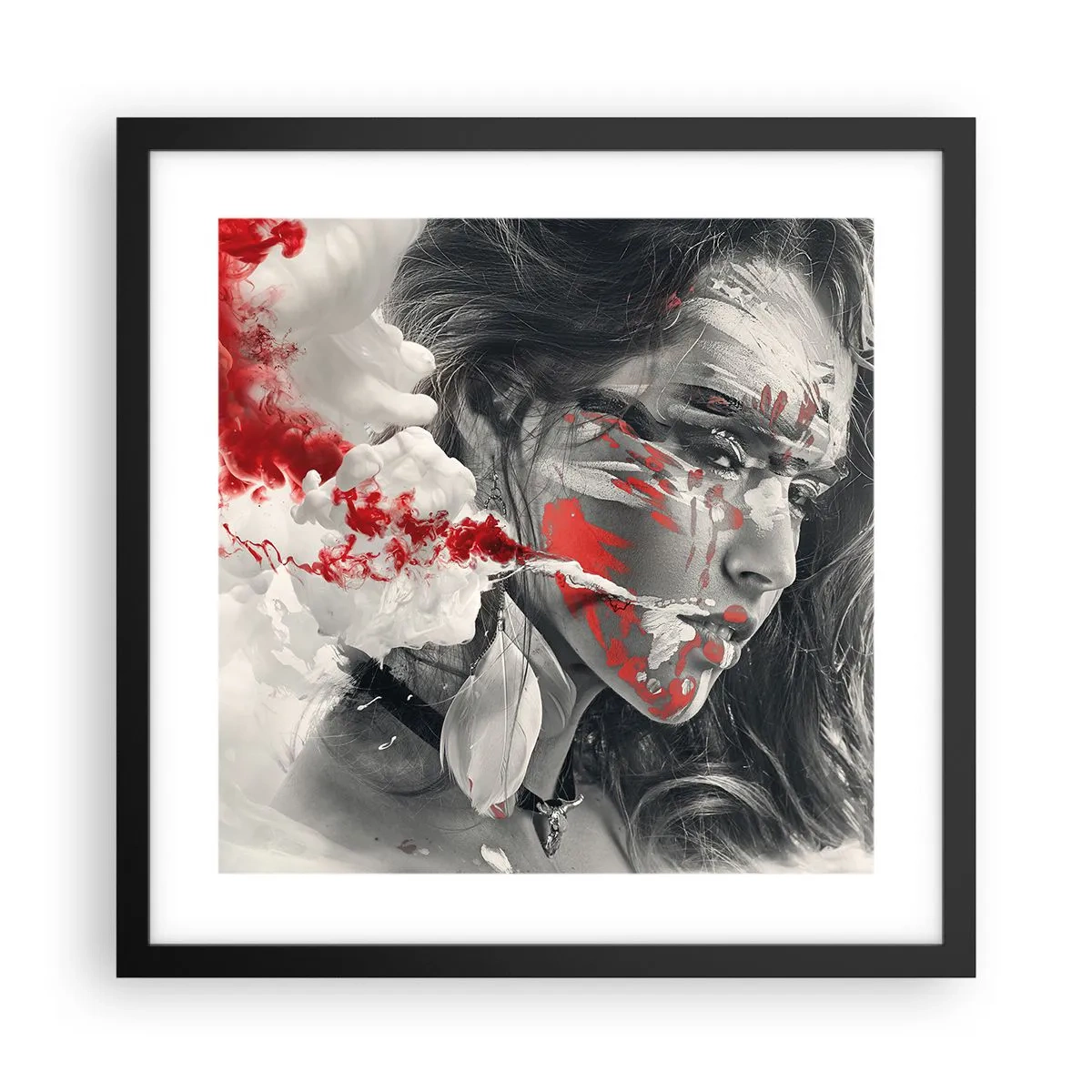 Plakat i sort ramme - I det absurdes damp - 40x40 cm