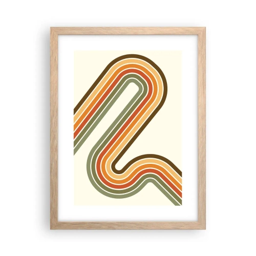 Plakat i ramme af lyst egetræ - Zigzag til destinationen - 30x40 cm