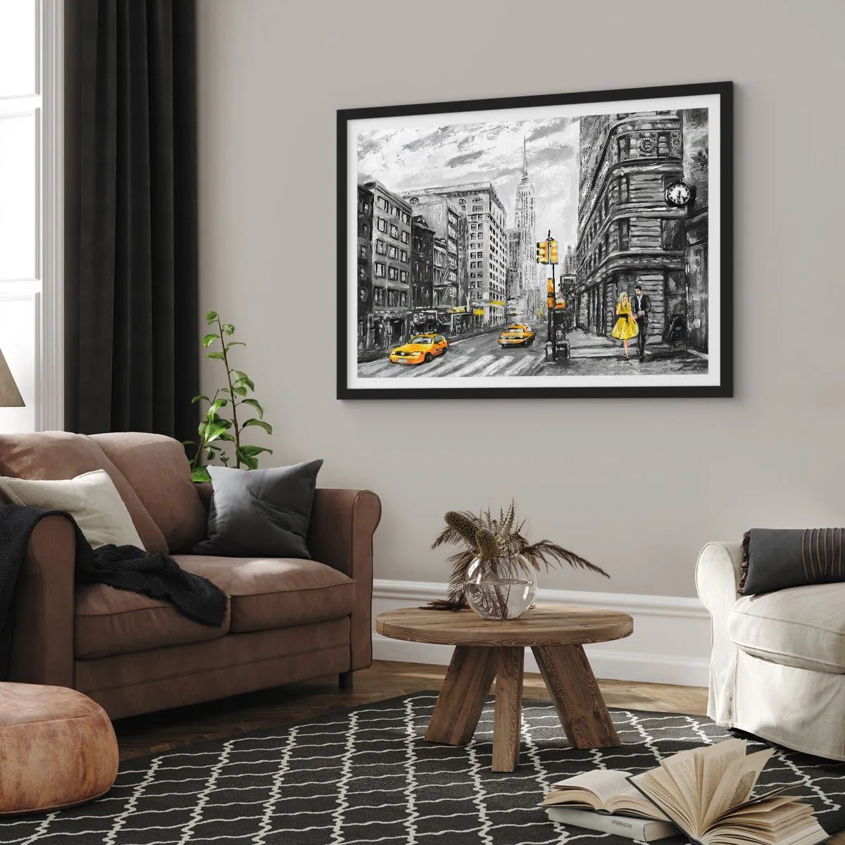 Plakat i sort ramme - En fortælling fra New York - 70x50 cm
