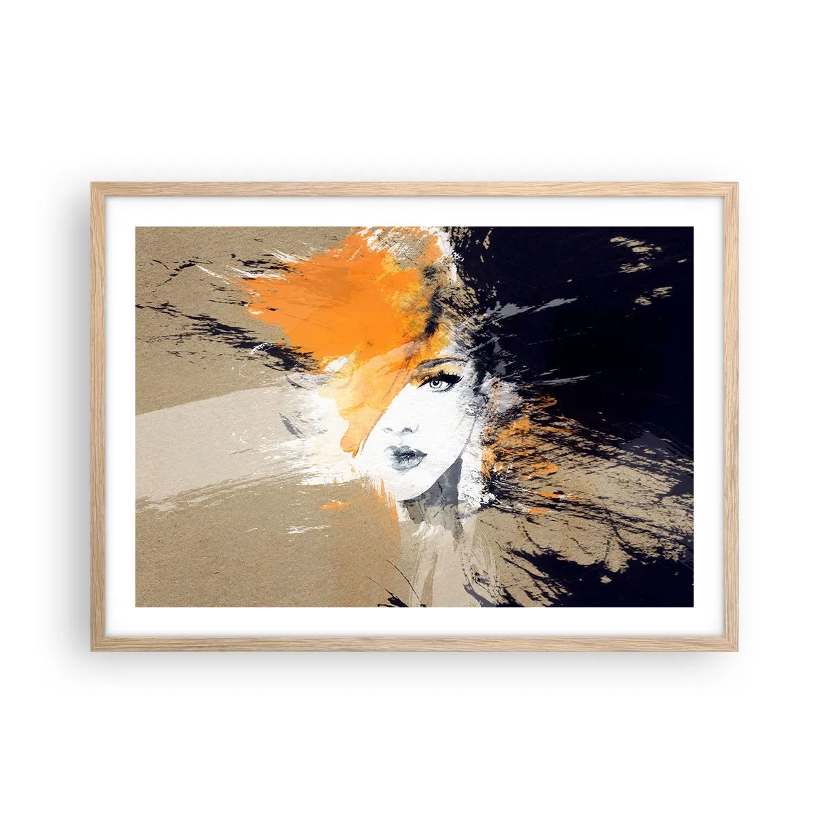 Plakat i ramme af lyst egetræ - Og det bliver let - 70x50 cm