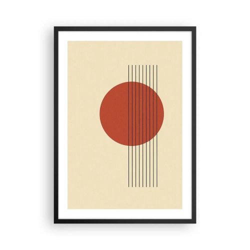 Plakat i sort ramme - Geometrisk komposition med en rød cirkel - 50x70cm - Og så videre - Moderne vægdekoration til stue og soveværelse ARTTOR
