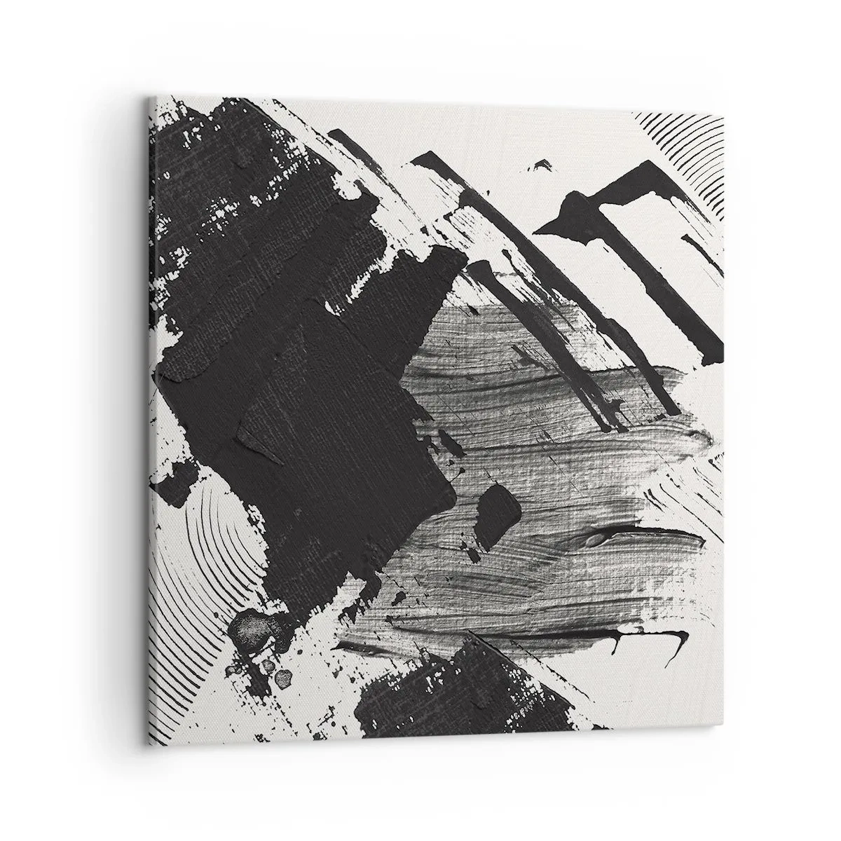 Lærredstryk - Billede på lærred - Abstraktion - det sortes udtryk - 50x50 cm