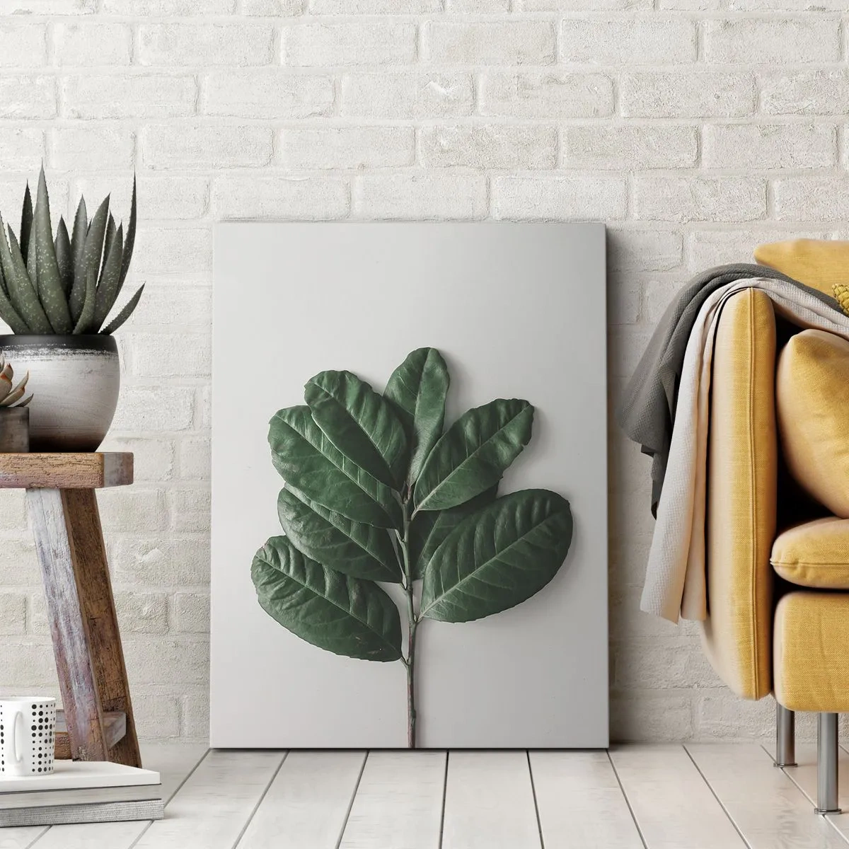 Lærredstryk - Billede på lærred - Tegning af selve naturen - 55x100 cm