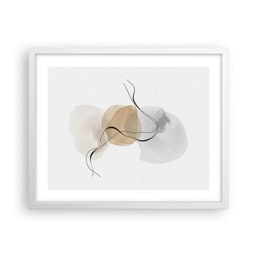 Plakat i hvid ramme - Perler i luften - 50x40 cm