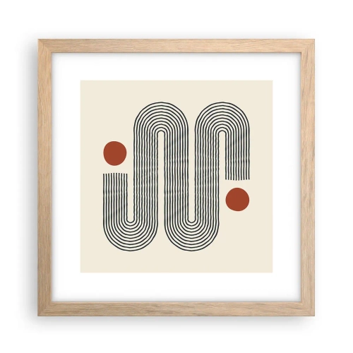 Plakat i ramme af lyst egetræ - Fra start til slut - 30x30 cm