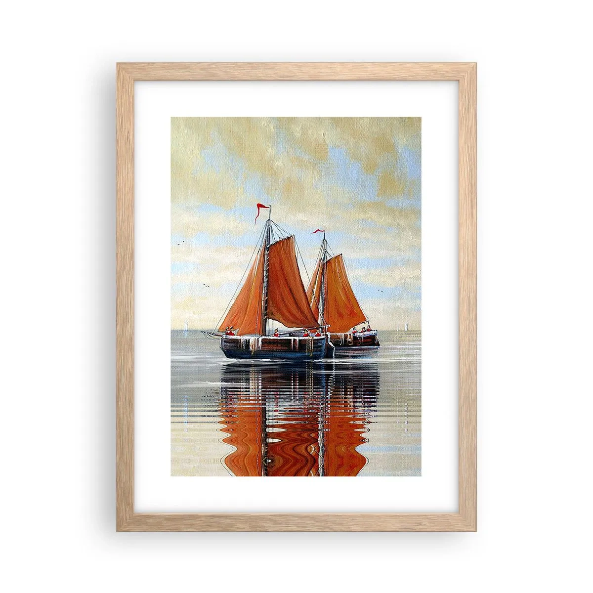 Plakat i ramme af lyst egetræ - Hey, sejl, sømand.... - 30x40 cm