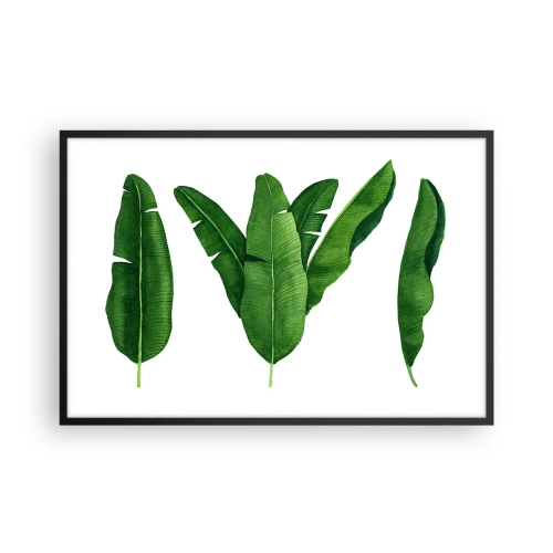 Plakat i sort ramme - Grøn symmetri - 91x61 cm