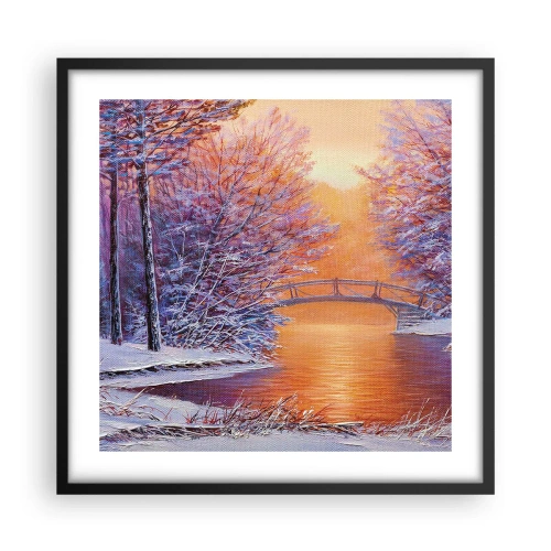 Plakat i sort ramme - Lad os mødes her - 50x50 cm