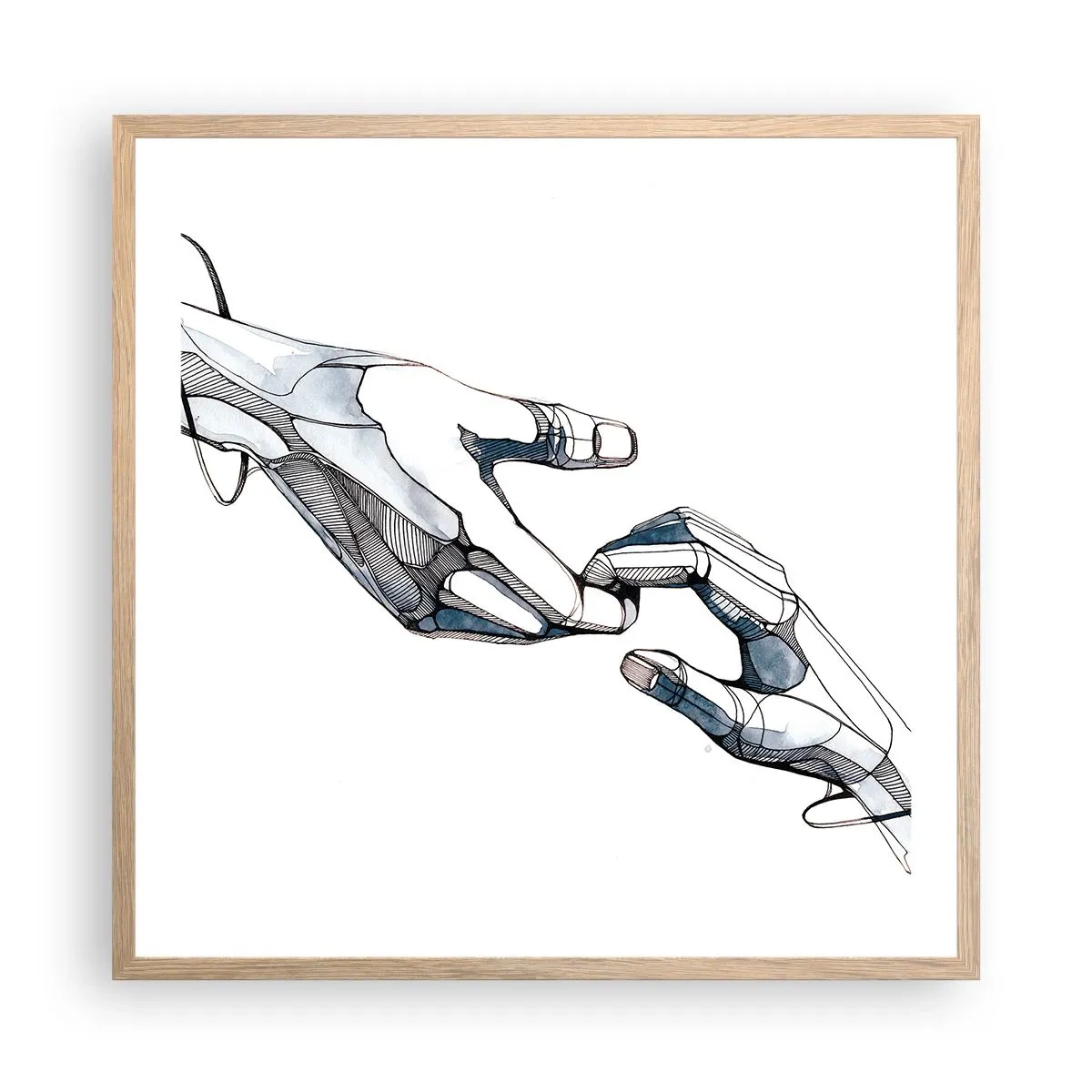 Plakat i ramme af lyst egetræ - En god gestus - 60x60 cm