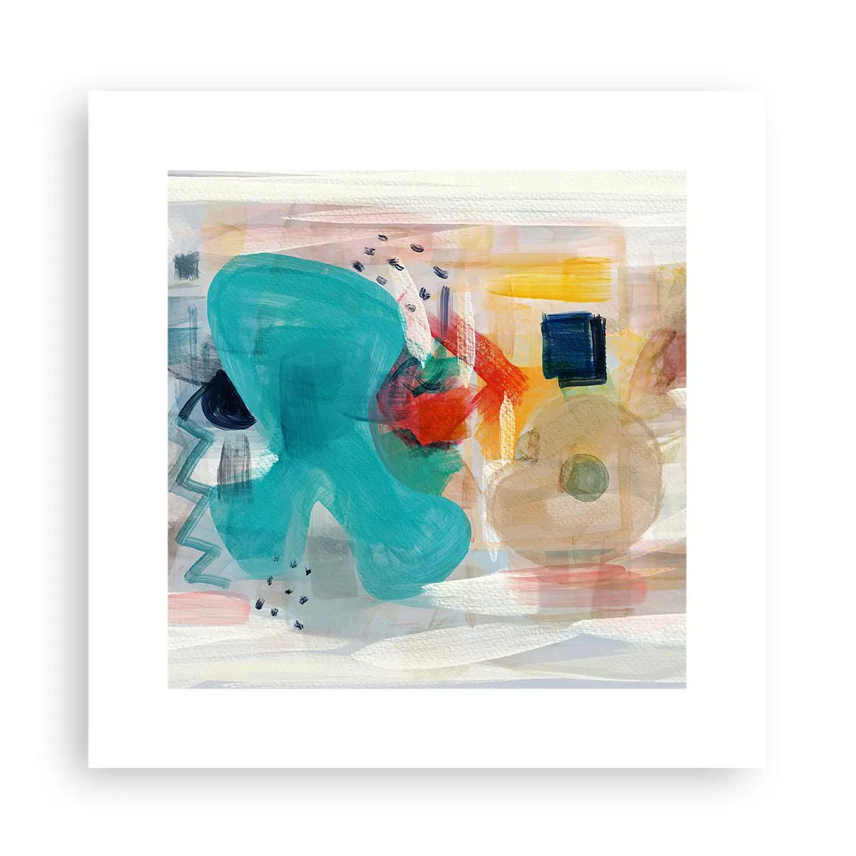 Plakat - Et farverigt spil - 30x30 cm