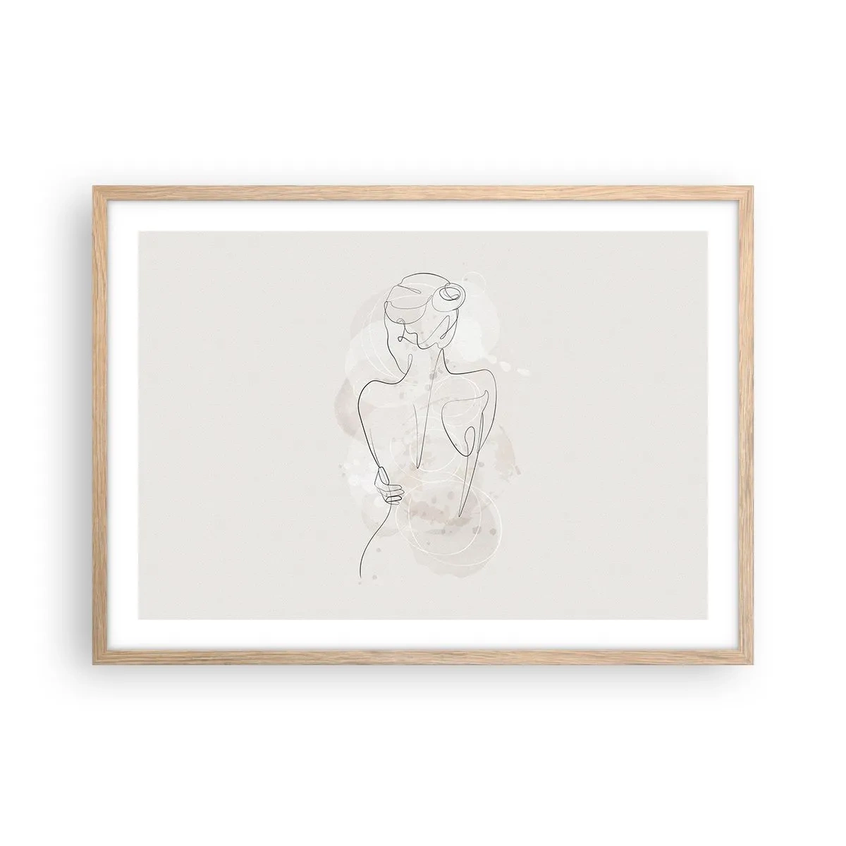 Plakat i ramme af lyst egetræ - Som et følsomt instrument - 70x50 cm