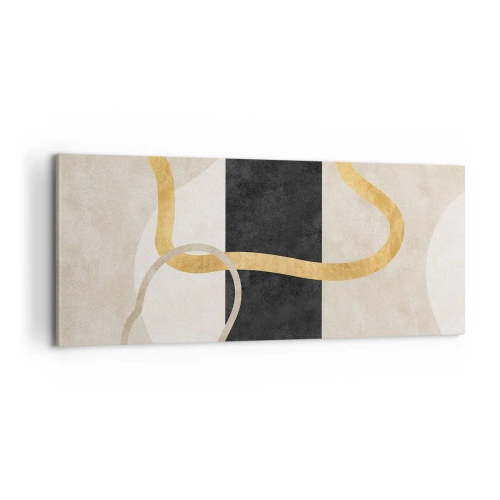 Lærredstryk - Billede på lærred - Sløjfeformede former - 100x40 cm