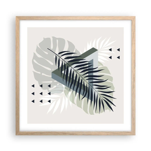 Plakat i ramme af lyst egetræ - Natur og geometri - to ordener? - 50x50 cm