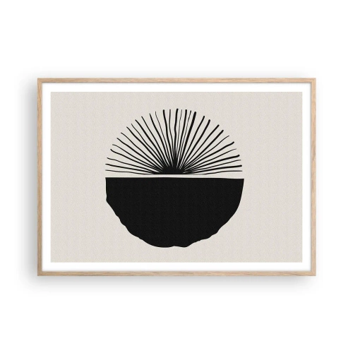 Plakat i ramme af lyst egetræ - En vifte af muligheder - 100x70 cm