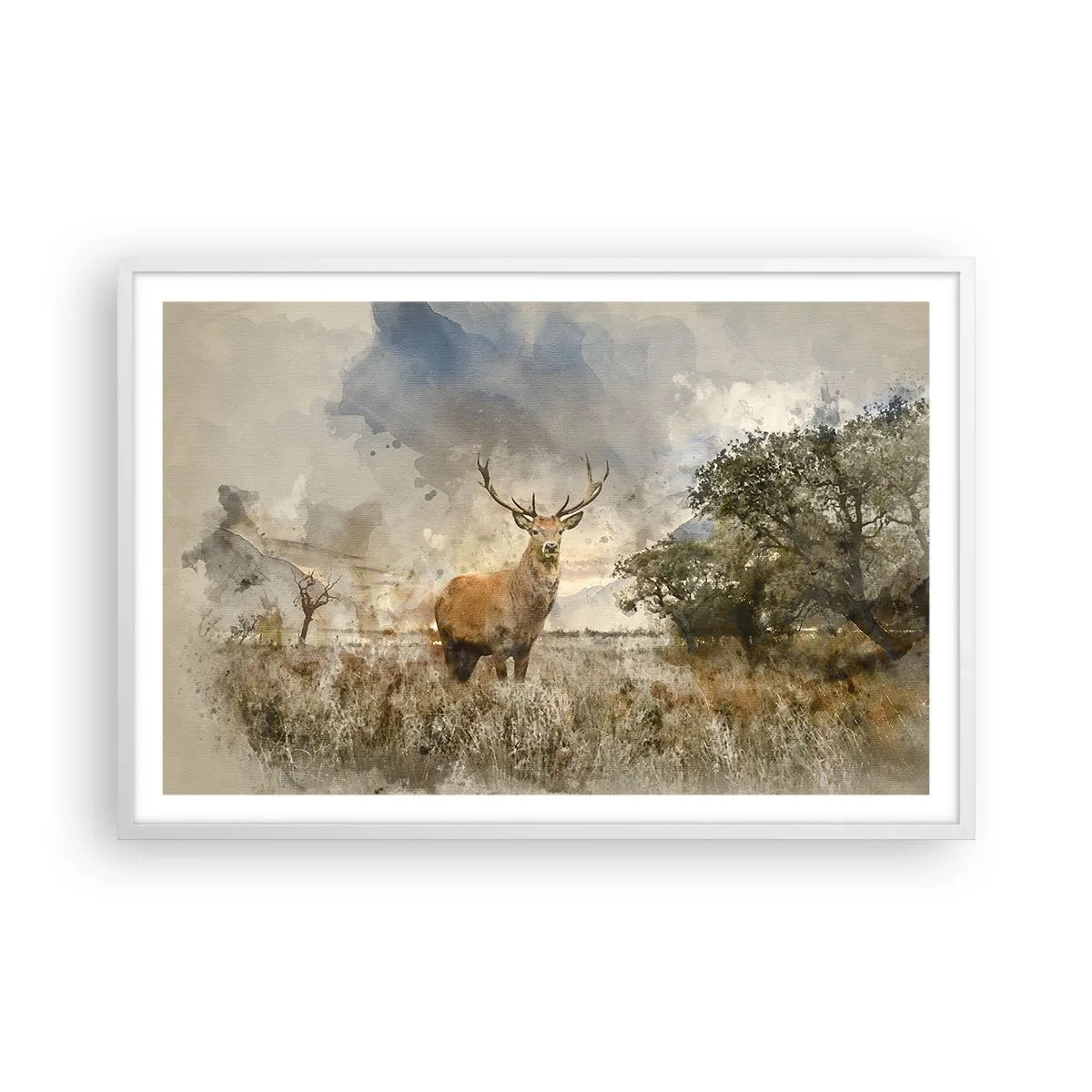 Plakat i hvid ramme - Værdighed - styrke - værdighed - 91x61 cm