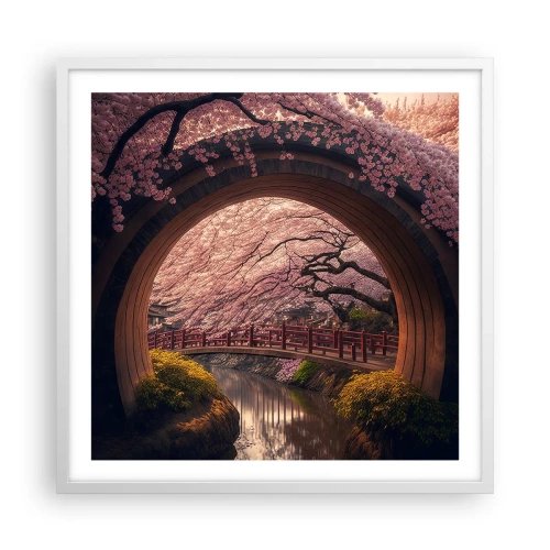 Plakat i hvid ramme - Japansk forår - 60x60 cm